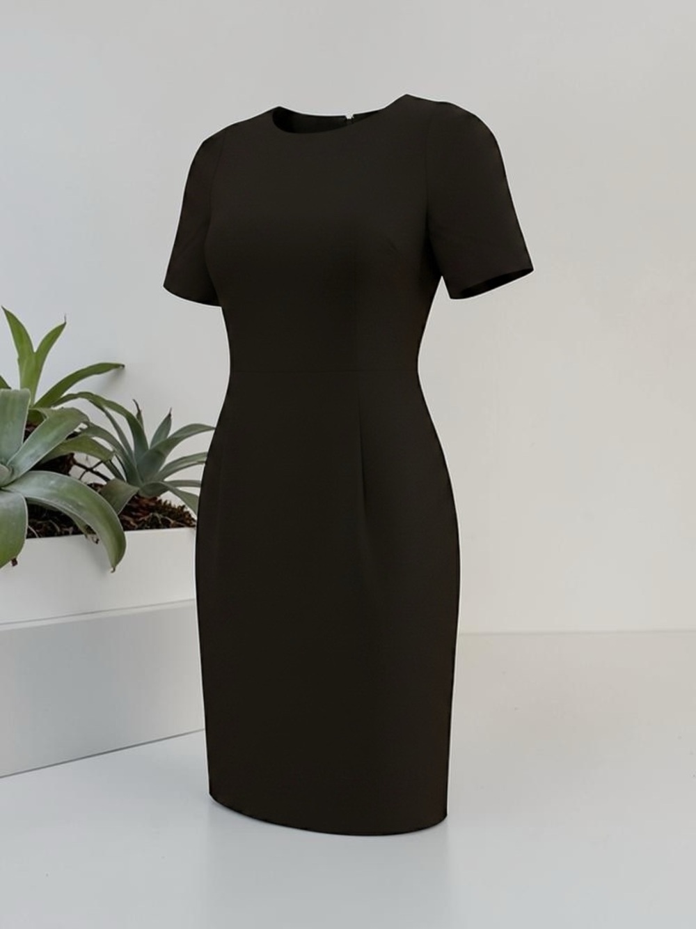 J. Crew Black Short-Sleeve Sheath Dress